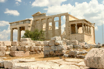 Fototapeta na wymiar The Ruins in the historical city Athens Greece, the Parthenon, Acropolis, and Mars Hill