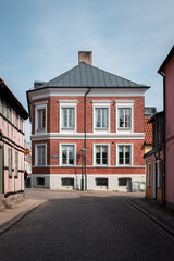 Fototapeta na wymiar Old town street in Lund Sweden