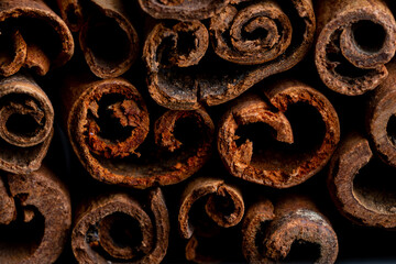 Closeup of cinnamon sticks