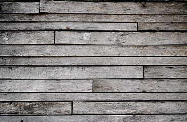 Antique reclaimed wood background with aged boards lined up. Wooden floor planks with grain and texture.