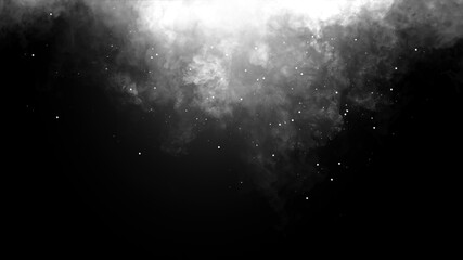 Abstract smoke steam moves on a black background . The concept of aromatherapy. Fog overlays texture. © Victor