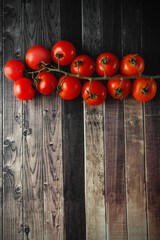 Cherry tomatoes on the vine.