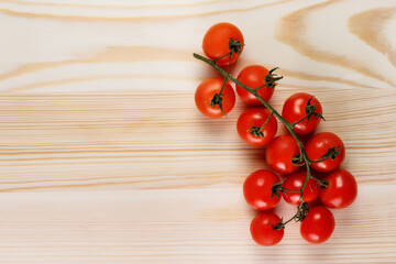 Cherry tomatoes on the vine.