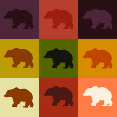 bear in different colors on different backgrounds