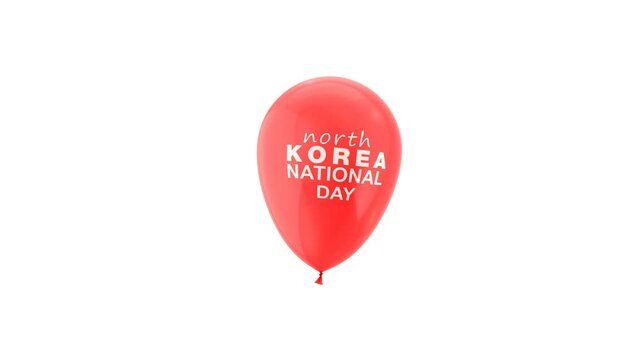 North Korea Independence Day, National Day Celebration Balloon with Luma Matte and Green Screen.