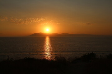 sunset over the black sea in crimea