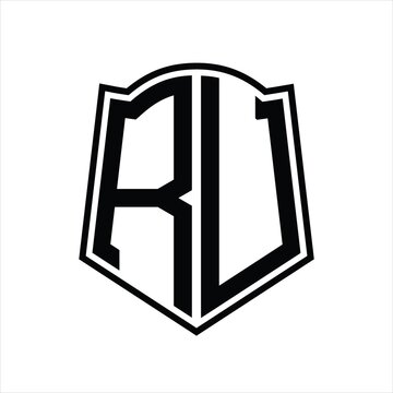 recommend clip art: RU Logo monogram with shield shape outline design template