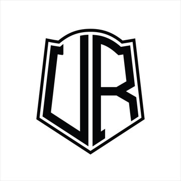 recommend clip art: UR Logo monogram with shield shape outline design template