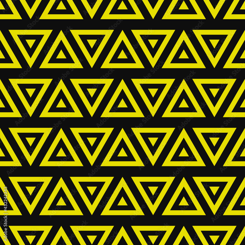 Poster Yellow triangles pattern. Up and down vector triangles or arrows.