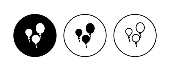 Balloon icon set. party balloon icon decoration birthday vector. Balloon black silhouette icon