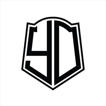 recommend clip art: YD Logo monogram with shield shape outline design template
