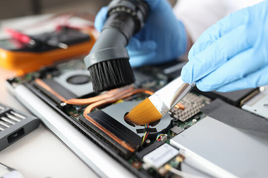 Computer hard drive repair and maintenance closeup
