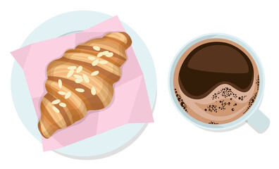 Vector illustration of a French breakfast