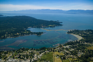 Aerial of Sooke, Vancouver Island British Columbia, Canada