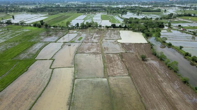 Farmers in rural areas Preparing an area to rice field In the coming rainy season.