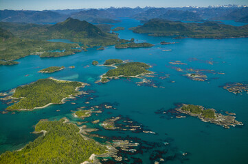 Fototapeta na wymiar Stock Aerial Photo of North West Coast Vancouver Island British Columbia, Canada