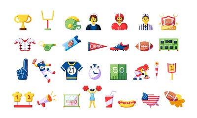 Set of american footbal icons