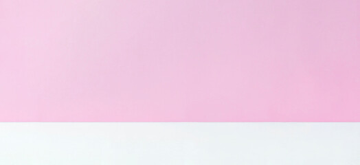 Fototapeta premium Background of a pink wall and the floor of the white. ピンクの壁と白の床の背景素材