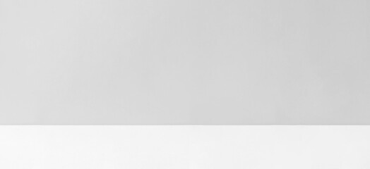 Background of a gray wall and the floor of the white.  グレーの壁と白の床の背景素材