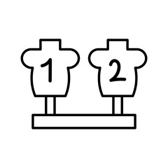 Isolated icon of American football training mannequin