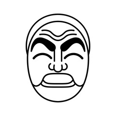 Isolated traditional south korea mask