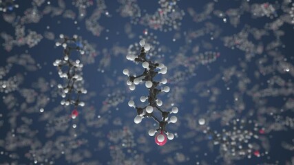 Abiraterone molecule. Molecular model. Looping seamless 3d animation