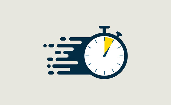 Stopwatch fast quick timely delivery flat icon