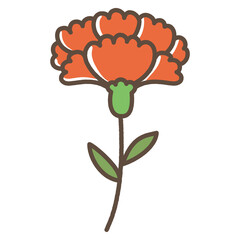 カーネーション　かわいいイラスト