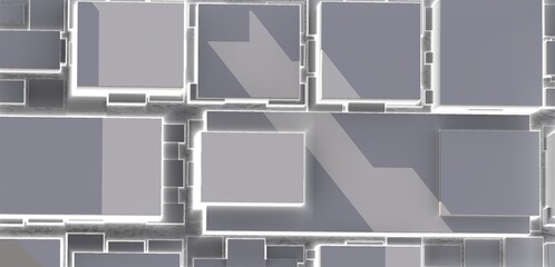 abstract grey blocks and boxes with shadows background texture