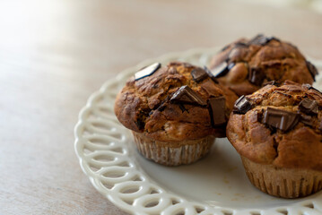 muffins with chocolate