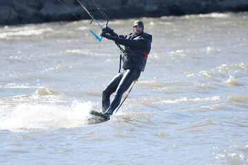 Kite Rider on the river