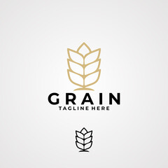 wheat grain logo icon vector isolated