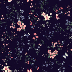 Floral liberty pattern, background for fashion, tapestries, prints. Modern floral design perfect for fashion and decoration