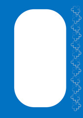 Vertical illustration format A4 - the design of the screen of the phone or tablet for inscriptions and photos