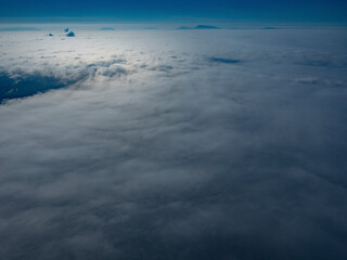 Stock aerial photo of low lying cloudN, Canada