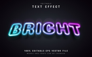 Bright text effect neon style
