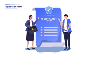 Illustration of life insurance registration form