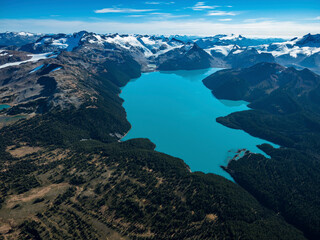 Stock aerial photo of Garibaldi Lake, Canada