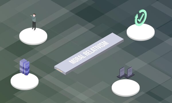 Moral relativism concept on abstract design