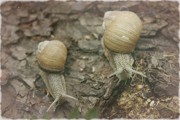 snail two old photo