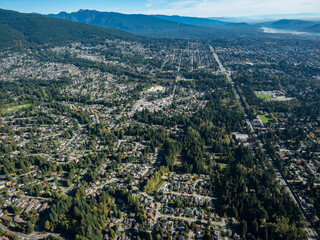 Fototapeta na wymiar Stock aerial photo of North Vancouver, Canada