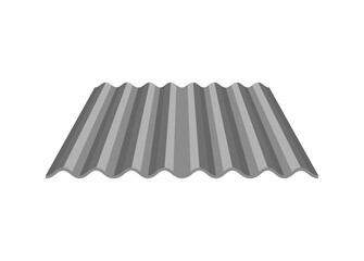 Corrugated tin. Perspective view. 