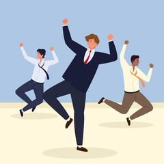 business people jumping