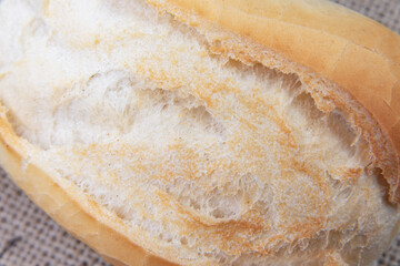 Macro detail of french bread