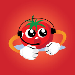 premium tomato fruit cartoon icon logo