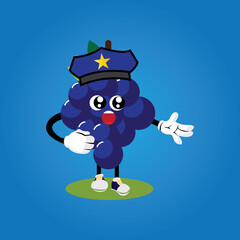 premium grape fruit cartoon icon logo