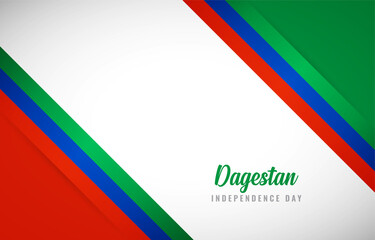 Happy Independence day of Dagestan with Creative Dagestan national country flag greeting background