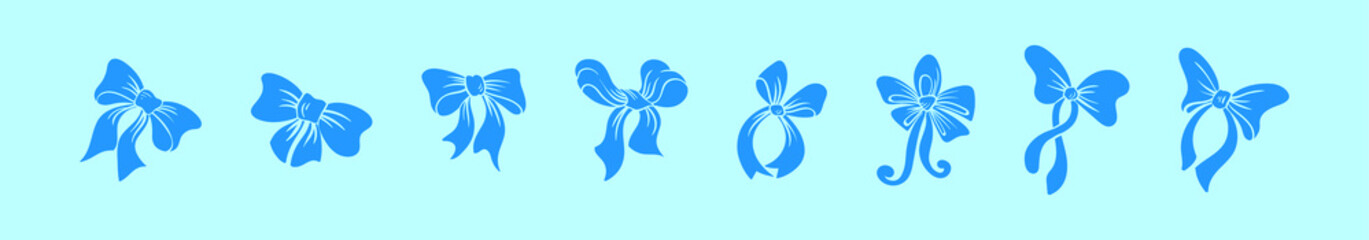 set of hair ribbon cartoon icon design template with various models. vector illustration isolated on black background