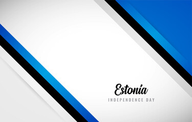 Happy Independence day of Estonia with Creative Estonia national country flag greeting background