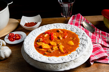 Delicious Hungarian-style goulash soup